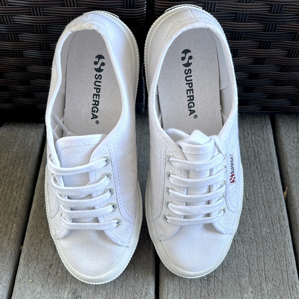 SUPERGA Cotu In White Lace Up Sneaker Size 36 - Picture 11 of 16
